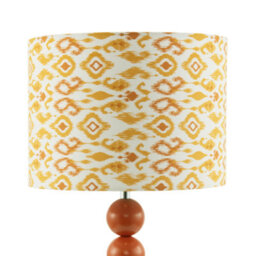 Happy Homewares Chic Orange Table Lamp With Aztec Style Yellow And Orange Fabric Shade - thumbnail 4