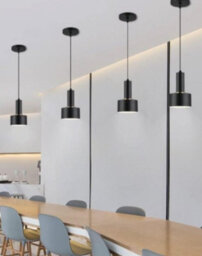 Modern Pendant Light Chandelier Adjustable Metal Pendant Lamp Black - thumbnail 1