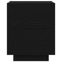 Berkfield Bedside Cabinet With Led Lights Black Oak 45X40X55 Cm - thumbnail 6