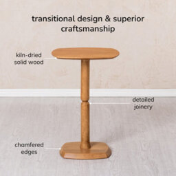 MH London Firma Side Table Solid Wood Bedside Table For Living Room And Bedroom - thumbnail 4