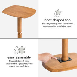 MH London Firma Side Table Solid Wood Bedside Table For Living Room And Bedroom - thumbnail 6