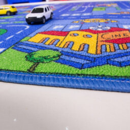 Loomed Kids Blue Interactive Roads Play Mat Soft Bedroom Rug 100X165Cm - thumbnail 4