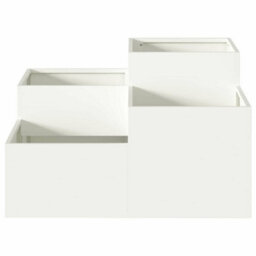 Berkfield Garden Planter White 80 X 80 X 48 Cm Steel - thumbnail 6