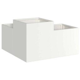 Berkfield Garden Planter White 80 X 80 X 48 Cm Steel - thumbnail 5