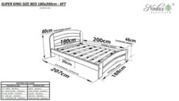 Nodax Super King Bed Frame, F10, Solid Pine Wood, Easy Assembly, Sturdy Slats & Extra Support Legs, 6Ft, White Finish - thumbnail 3
