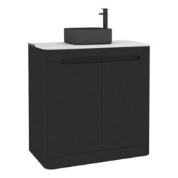 Royal Bathrooms Venice 800mm Matt Nocturne Black Freestanding Bathroom Countertop Vanity Unit 2 Door With Art Square Basin - thumbnail 7