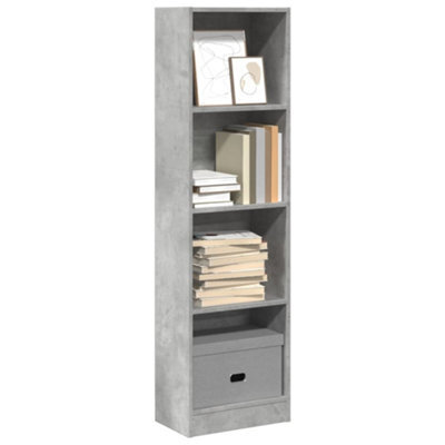 Berkfield Bookcase Concrete Grey 40X24X143 Cm Engineered Wood - image 1