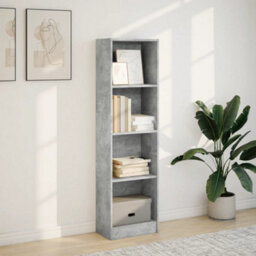 Berkfield Bookcase Concrete Grey 40X24X143 Cm Engineered Wood - thumbnail 3