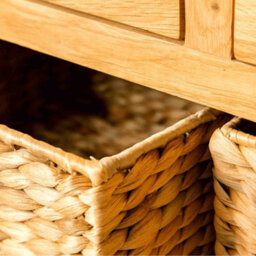 London Oak 85Cm Console Table With Baskets - Fully Assembled By Roseland Furniture - thumbnail 5