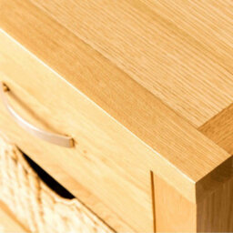 London Oak 85Cm Console Table With Baskets - Fully Assembled By Roseland Furniture - thumbnail 7