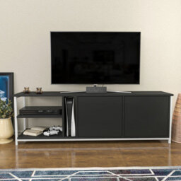 Decorotika Primrose Tv Stand Tv Unit For Tv's Up To 72 Inch White And Anthracite - thumbnail 1