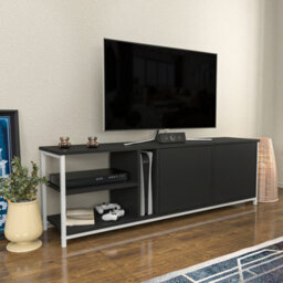 Decorotika Primrose Tv Stand Tv Unit For Tv's Up To 72 Inch White And Anthracite - thumbnail 2