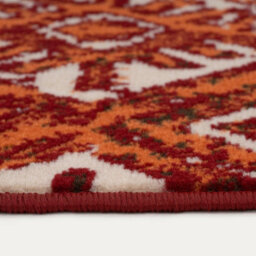 Loomed Red Terracotta Distressed Aztec Living Room Rug 120X170Cm - thumbnail 5