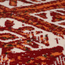 Loomed Red Terracotta Distressed Aztec Living Room Rug 120X170Cm - thumbnail 3
