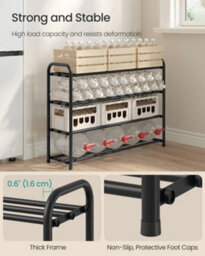 LEDREM Expandable Shoe Rack, 4-Tier Metal Shoe Shelf Storage, Adjustable Shoe Organiser, Free Standing Shoe Racks For Hallway - thumbnail 7