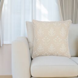 Natural & White Embroidered Floral Indoor Cushion (L)45Cm (W)45Cm - thumbnail 4