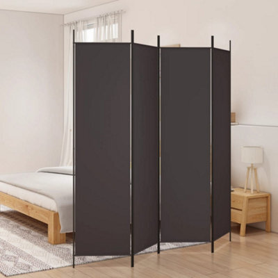 Walplus Brown Fabric 4 Panel Room Divider 200 By 200 Centimetres - image 1
