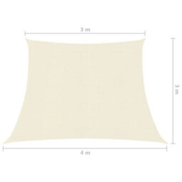 Berkfield Sunshade Sail 160 G/m2 Cream 3/4X3 M Hdpe - thumbnail 6