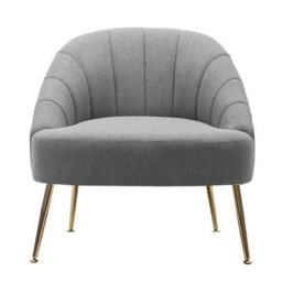 Fabric Scallop Back Armchair Small Bedroom Single Sofa Occasional Lounge Chair