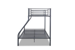Mattress Guru Palmdale Metal Triple Sleeper Bunk Bed - 3Ft (90Cm) Single /4Ft6 (135Cm) Double, Kids Bedroom Furniture, Space Saving, Silver - thumbnail 4
