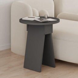 Decortie Chen Modern Round Side End Table 42Cm 2 Legs Multipurpose Anthracite Grey Living Room H 50Cm - thumbnail 6