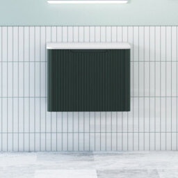Royal Bathrooms Avenza 600mm Deep Moss Green Wall Hung Bathroom  Vanity Unit 1 Drawer Plain White Undrilled Worktop & No Basin - thumbnail 1