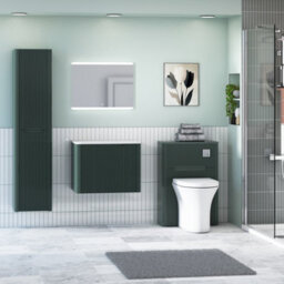 Royal Bathrooms Avenza 600mm Deep Moss Green Wall Hung Bathroom  Vanity Unit 1 Drawer Plain White Undrilled Worktop & No Basin - thumbnail 4