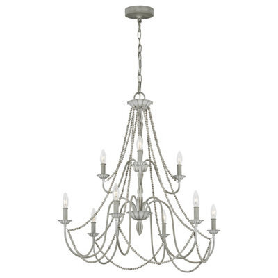 Luminosa Lighting Elstead Feiss Maryville 9 Light Chandelier Washed Grey - image 1