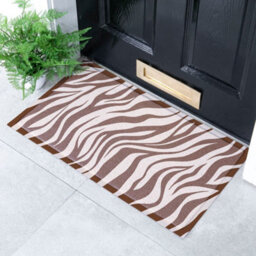 Native Natural Brown Zebra Pattern Indoor & Outdoor Doormat - 70X40Cm - thumbnail 1