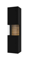 Arte Ava 05 Black Matt Tall Display Cabinet - W360mm X H1400mm X D300mm - Sleek Organisational Style - thumbnail 3