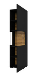 Arte Ava 05 Black Matt Tall Display Cabinet - W360mm X H1400mm X D300mm - Sleek Organisational Style - thumbnail 2