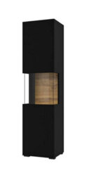 Arte Ava 05 Black Matt Tall Display Cabinet - W360mm X H1400mm X D300mm - Sleek Organisational Style