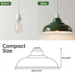 Green Metal Ceiling Lamp Shade With Black Line Design For Modern Pendant Lights In Bedroom Living Room Or Kitchen - thumbnail 2