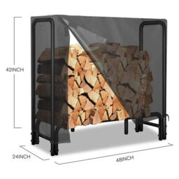 Firewood Rack 48X24X42 Inches, Dust Cover For Large Capacity Outdoor Fireplace, Waterproof 420D - thumbnail 2