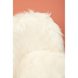 Orsina White Faux Fur Chair, Backrest Indoor Accent Chair, Easy To Clean Small Lounge Chair - thumbnail 7