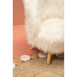 Orsina White Faux Fur Chair, Backrest Indoor Accent Chair, Easy To Clean Small Lounge Chair - thumbnail 8