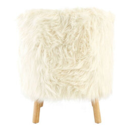 Orsina White Faux Fur Chair, Backrest Indoor Accent Chair, Easy To Clean Small Lounge Chair - thumbnail 4