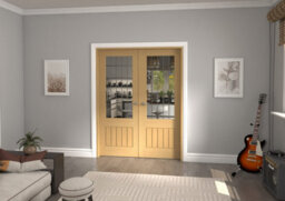 Green & Taylor Cottage Deluxe Oak 2Xg Internal French Door Set - 1580 X 2021 X 133mm (Wxhxt)
