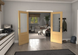 Green & Taylor Cottage Deluxe Oak 2Xg Internal French Door Set - 1580 X 2021 X 133mm (Wxhxt) - thumbnail 2