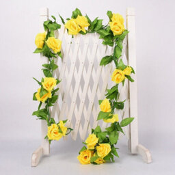 8Ft 45 Flowers Artificial Flower Vine Rose Fake Hanging Garland Wedding Decor Uk Rose Flowers-Rose Red - thumbnail 6