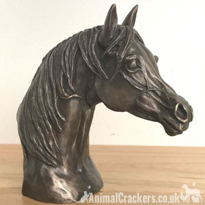 Animal Crackers Arab Horse Head Figurine In Solid Cold Cast Bronze Designed By Harriet Glen - image 1