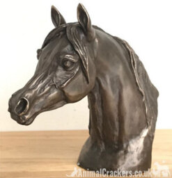 Animal Crackers Arab Horse Head Figurine In Solid Cold Cast Bronze Designed By Harriet Glen - thumbnail 2