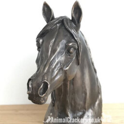 Animal Crackers Arab Horse Head Figurine In Solid Cold Cast Bronze Designed By Harriet Glen - thumbnail 3