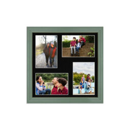 AK Frames 12X12 Green Classic Multi Photo Frame With Black Mount - Holds 4 Apertures (4X) 6X4 Photos - thumbnail 1