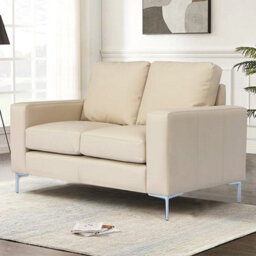 Furniture in Fashion Baltic Faux Leather 2 Seater Sofa In Ivory - thumbnail 2