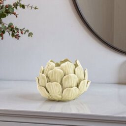 Candlelight Small Green Artichoke Ceramic Candle Holder - thumbnail 1