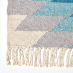 Homescapes Helsinki Handwoven Geometric Pattern Blue Grey And Cream Kilim Wool Rug, 160 X 230 Cm - thumbnail 3
