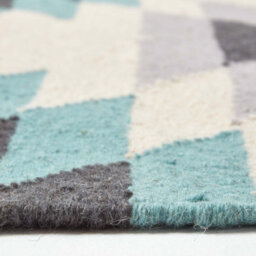Homescapes Helsinki Handwoven Geometric Pattern Blue Grey And Cream Kilim Wool Rug, 160 X 230 Cm - thumbnail 4