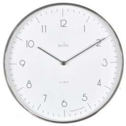 Acctim Madison Wall Clock Quartz Modern Brushed Metal Case Foil Embossed Brushed Steel 35Cm - thumbnail 1