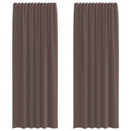 Berkfield Voile Curtains With Tab Top 2 Pcs Brown - thumbnail 2